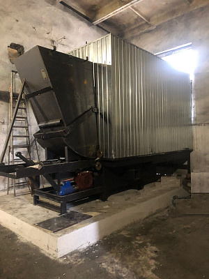 Монтаж котла КВм-1,5 с топкой ТПШМ